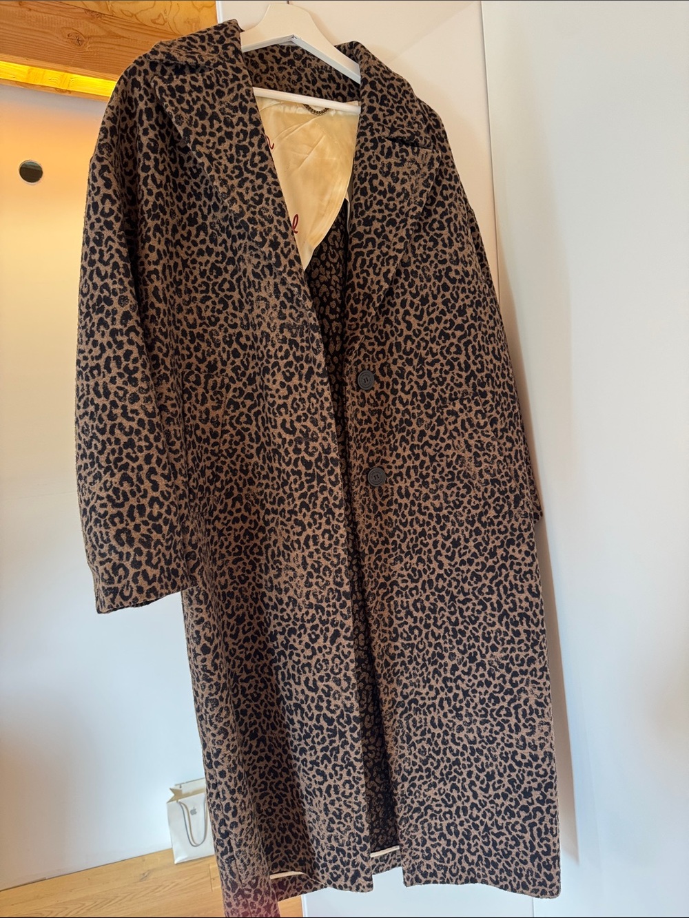 Golden goose Leopard Print Long Coat - Brown & Black